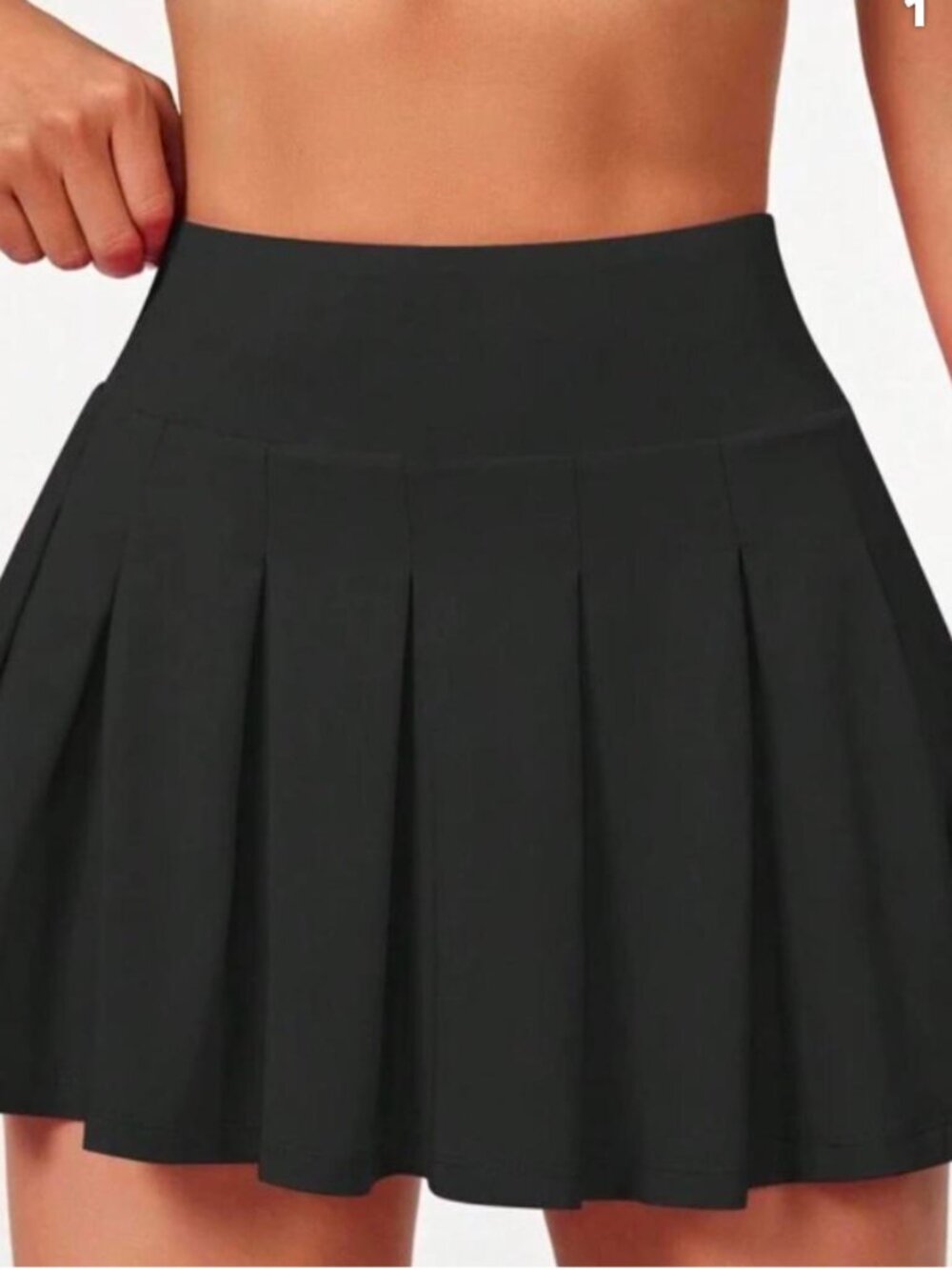 Better Together Black Pleated Mini Skort Size L